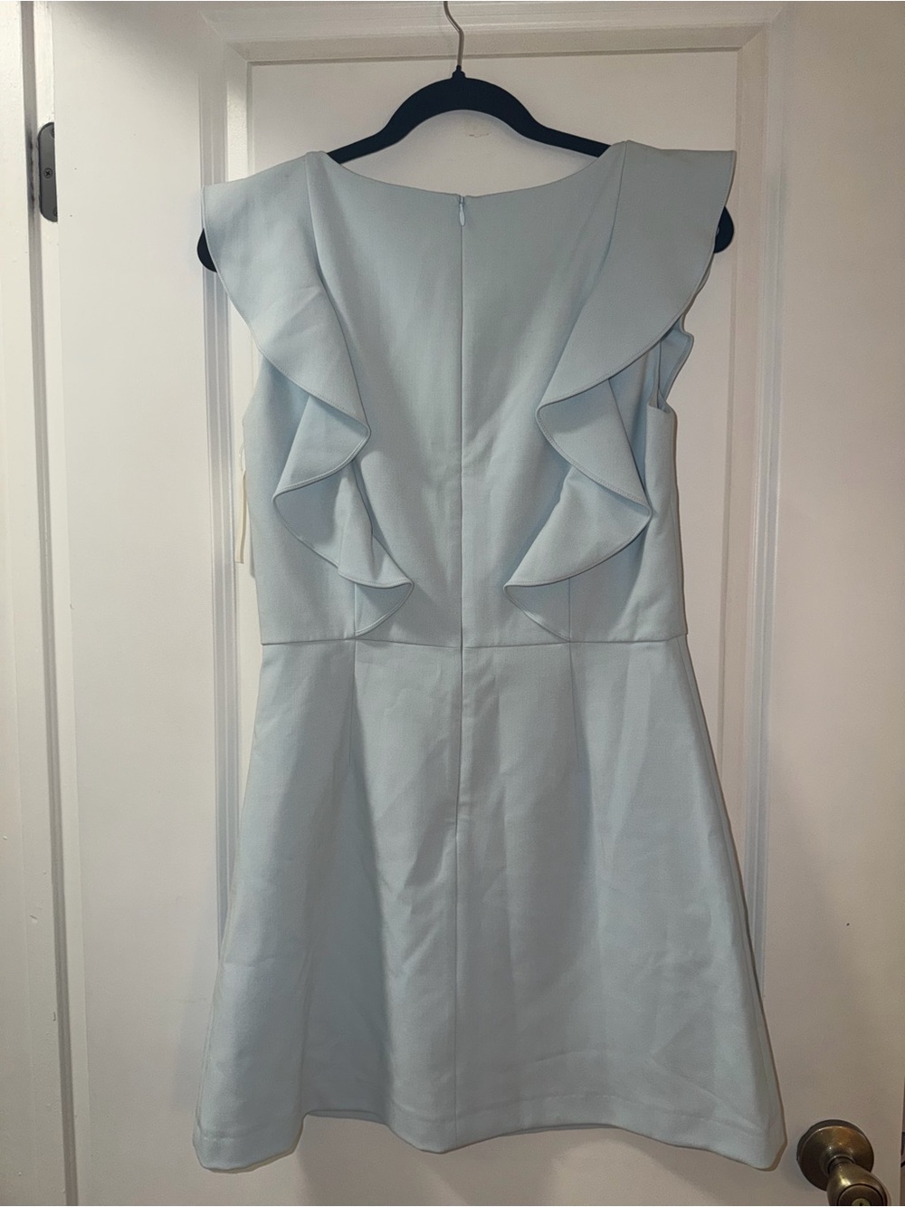 French Connection Pale Blue Ruffle-Front Mini Dress - Picture 7 of 9